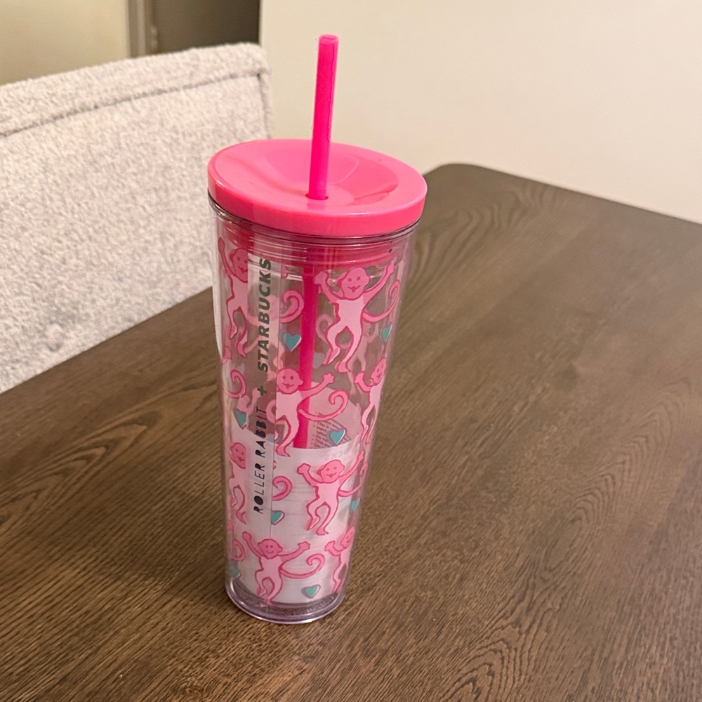 Starbucks Pink Monkey Design Tumbler